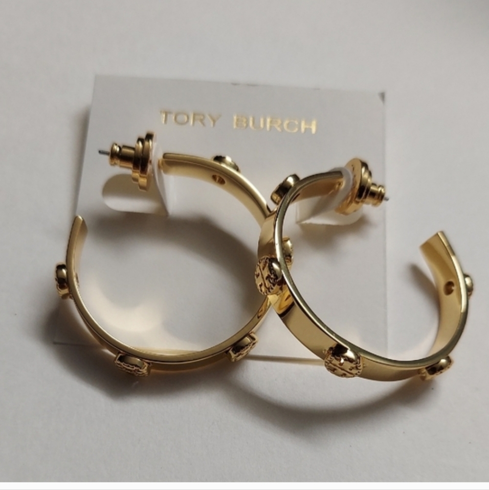 Tory Bruch ICON HOOP EARRINGS - Picture 3 of 6